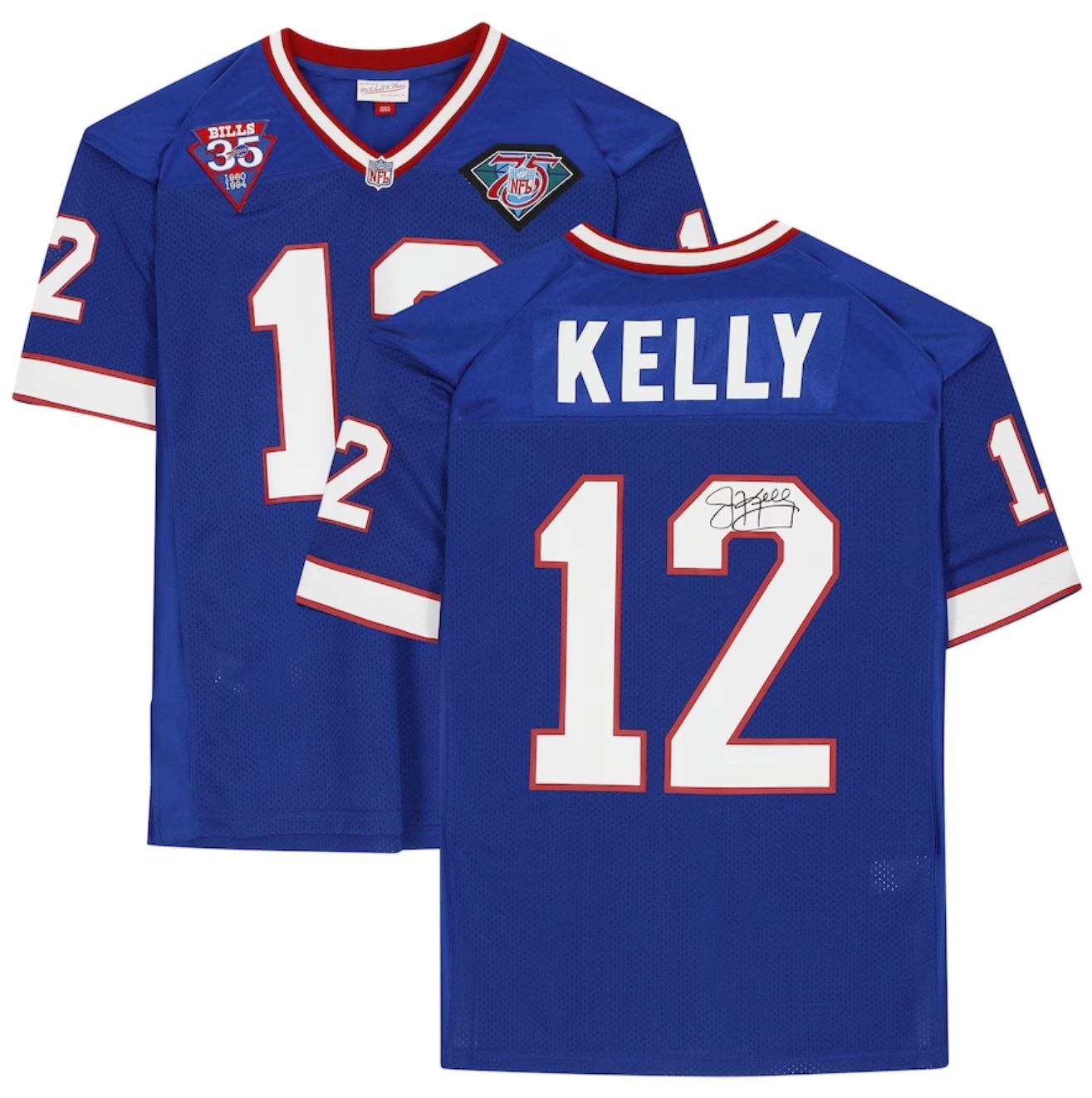 Jim Kelly Autographed Buffalo Bills Football STAT NFL Jersey JSA – Meltzer  Sports