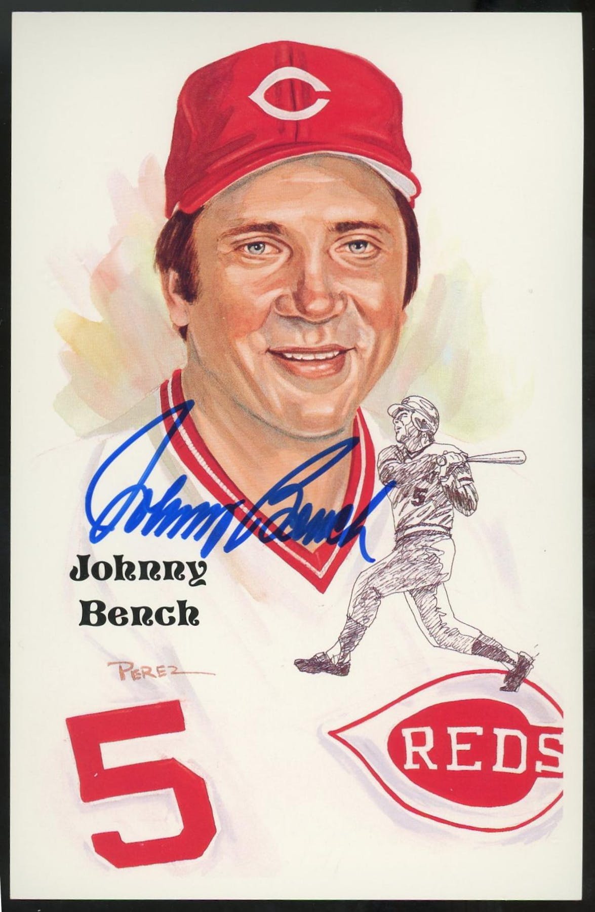 JOHNNY BENCH Perez Steele Hall Of Fame Card