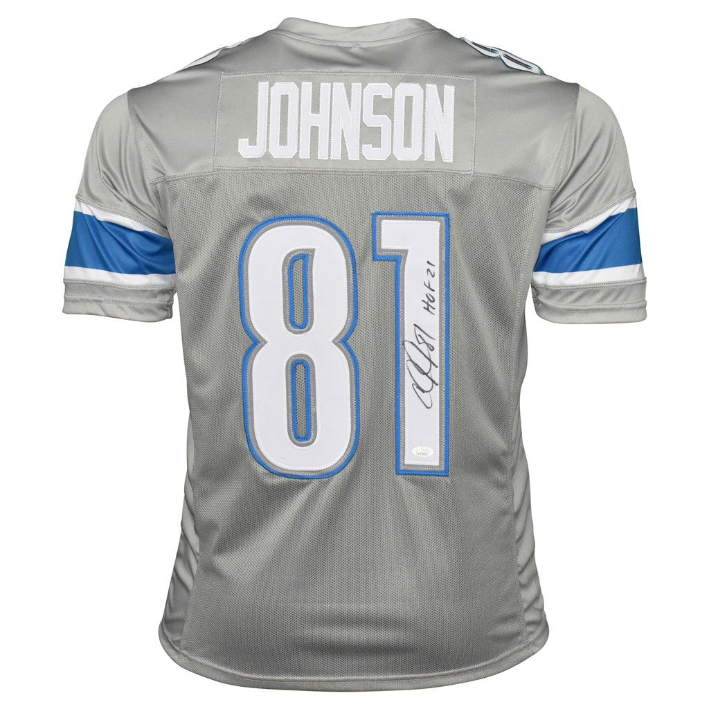 Calvin Johnson Autographed Detroit Lions Black Football NFL Jersey wit –  Meltzer Sports