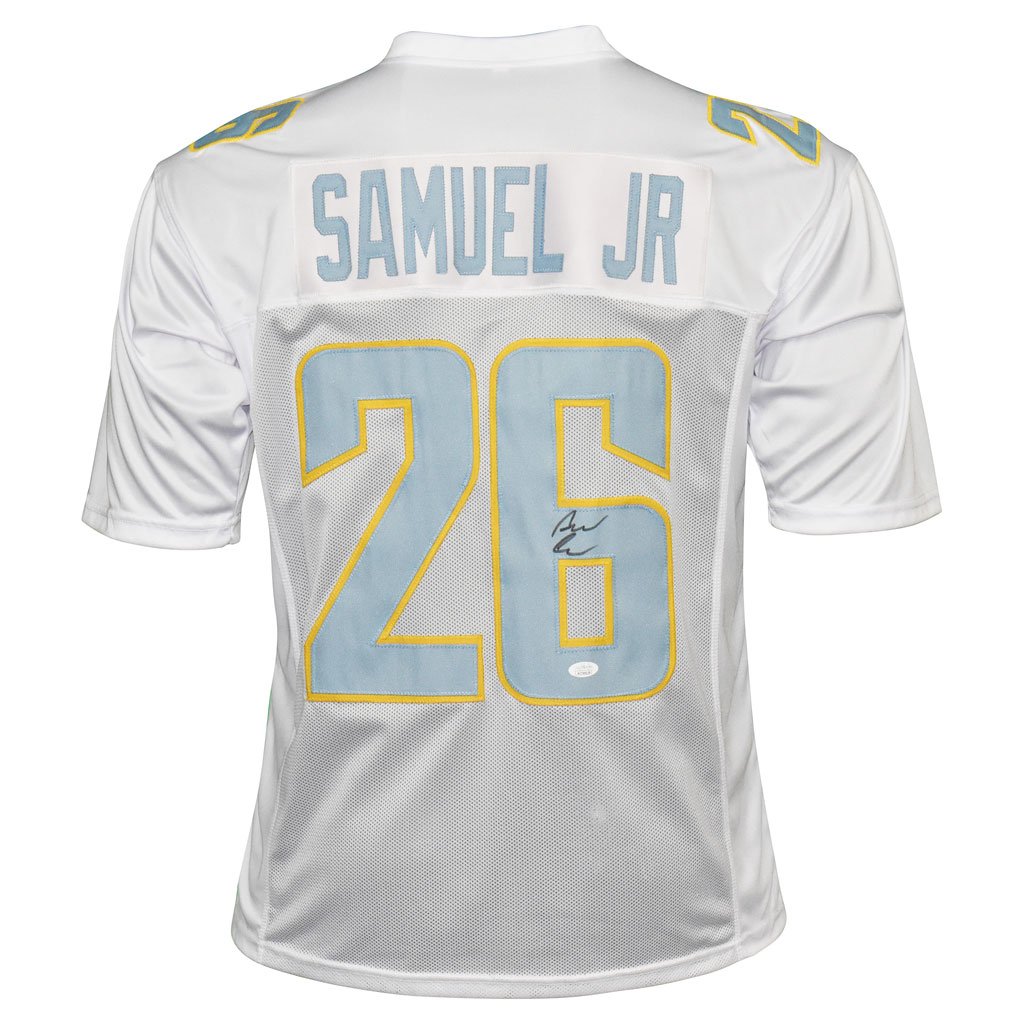 Asante Samuel Jr Autographed Los Angeles Chargers White Football NFL Jersey  JSA