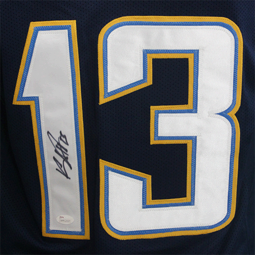 Asante Samuel Jr Autographed Los Angeles Chargers Artwork Football NFL Jersey JSA