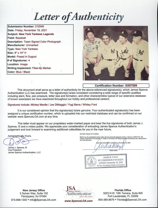 Yogi Berra: Autographed Signed Ny Yankees Official Al Mickey