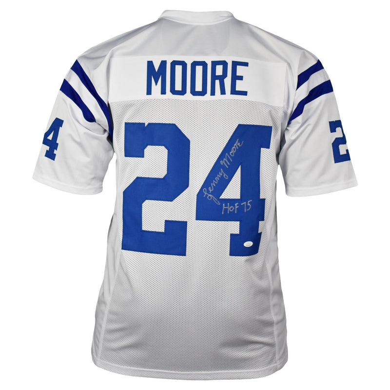 Lenny Moore Autographed Indianapolis Colts Jersey Inscribed HOF 75